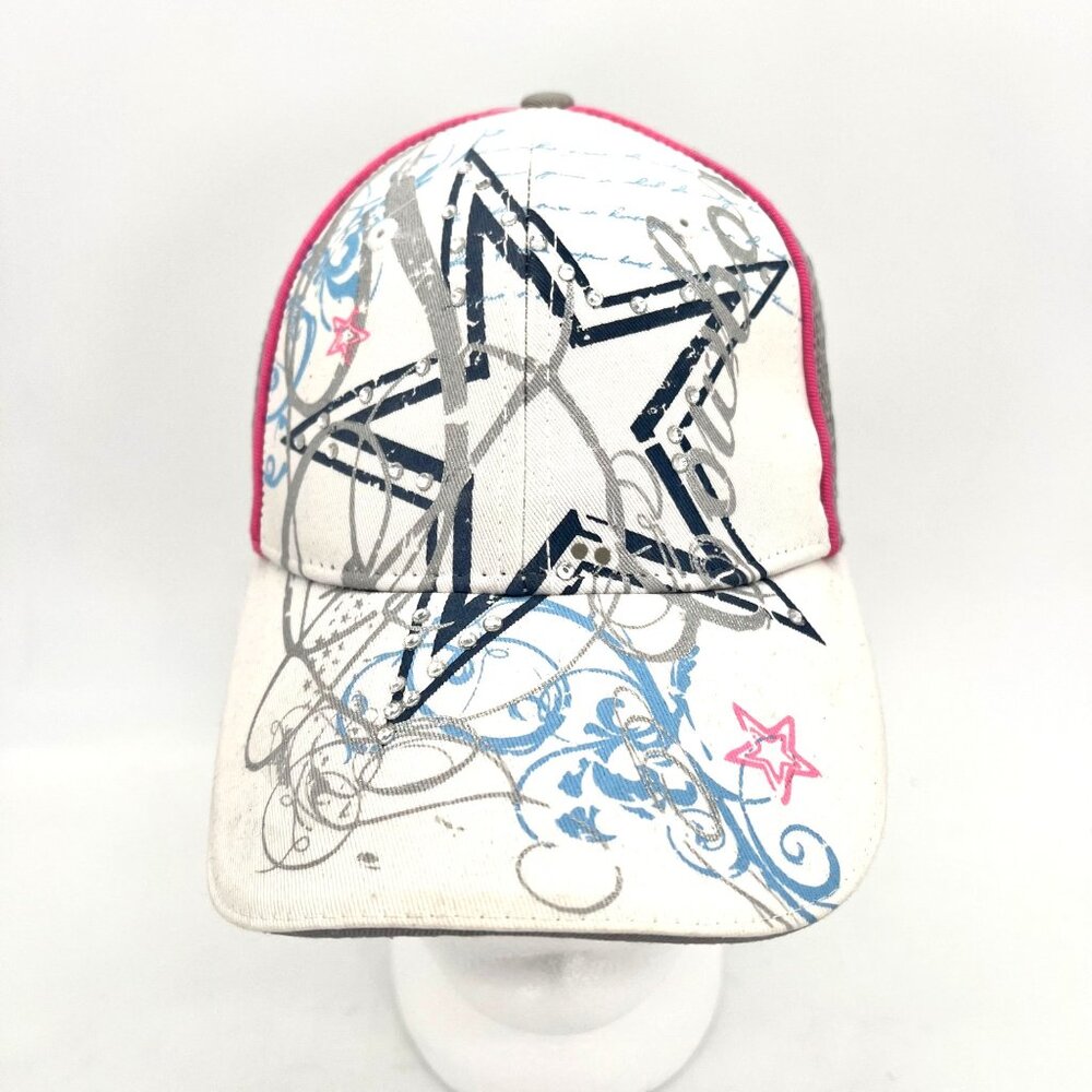 Dallas Cowboys Football NFL Star Mesh Strap Back Cap Hat Womens OS Pink White